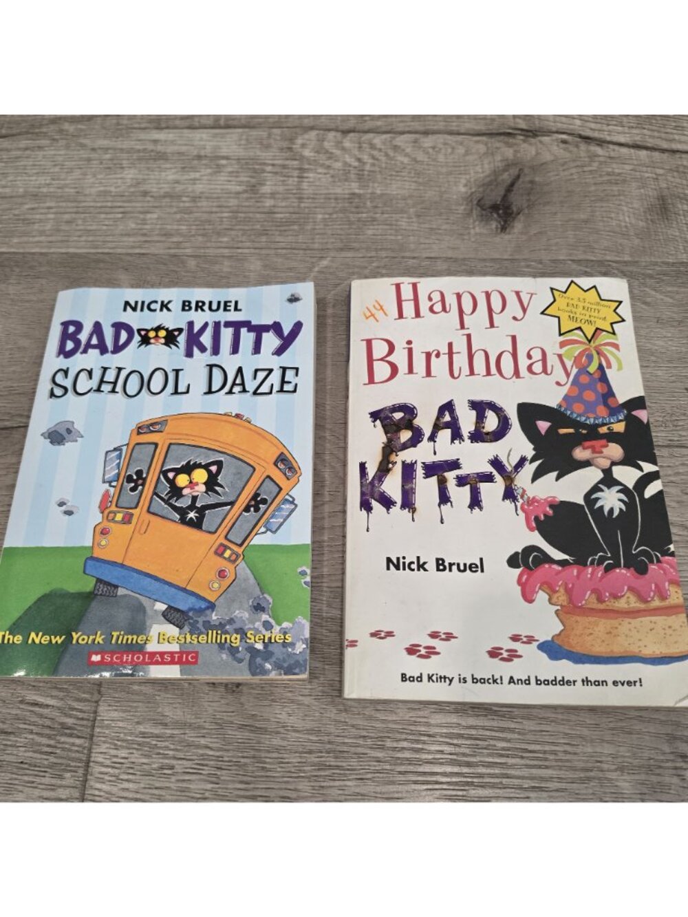 Bad Kitty School Daze & Happy Birthday Bad Kitty By Nick Bruel Paperback Set - Picture 2 of 3
